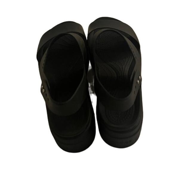 CROCS LiteRide Black Platform Wedges, Size 8W - Picture 6 of 7